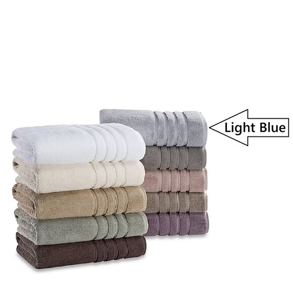 new LIGHT BLUE (GRAY) Wamsutta Collection 100% Turkish Cotton Hand Towel (THICK) - Picture 4 of 5